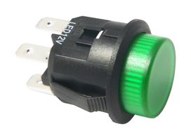 MP008559 - Pushbutton Switch, 20 mm, DPST, On-Off, Round, Green - MULTICOMP PRO