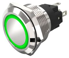 82-6551.1133 - Vandal Resistant Switch, 82 Series, 22.3 mm, SPDT, Momentary, Round Flat - EAO