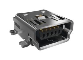 10033526-N3222MLF - USB Connector, Mini USB Type B, USB 2.0, Receptacle, 5 Ways, Surface Mount, Right Angle - AMPHENOL COMMUNICATIONS SOLUTIONS