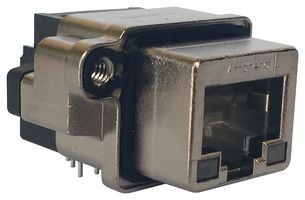MRJR5381M1 - Modular Connector, RJ45 Jack, 1 x 1 (Port), 8P8C, IP67, Panel Mount, Through Hole Mount - AMPHENOL COMMUNICATIONS SOLUTIONS