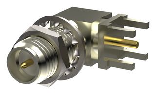 PCB.114SMAFRA.NI - RF / Coaxial Connector, SMA Coaxial, Right Angle Bulkhead Jack, Through Hole Right Angle, 50 ohm - TAOGLAS