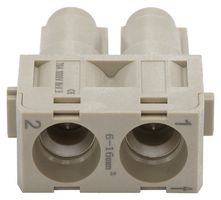 MP009476 - Heavy Duty Connector, MP-HM INSERTS, Module, 2 Contacts, Receptacle, Screw Socket - MULTICOMP PRO