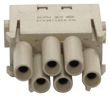 MP009500 - Heavy Duty Connector, MP-HM INSERTS, Module, 6 Contacts, Receptacle - MULTICOMP PRO