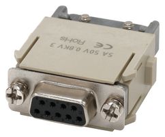 MP009508 - Heavy Duty Connector, D Sub, MP-HM INSERTS, Module, 9 Contacts, Receptacle - MULTICOMP PRO