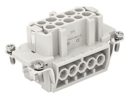 MP009564 - Heavy Duty Connector, MP-HE INSERTS, Insert, 10+PE Contacts, 10B, Receptacle, Screw Socket - MULTICOMP PRO