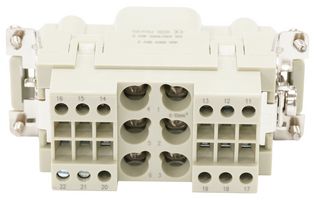 MP009605 - Heavy Duty Connector, Combination, 40A/10A, MP-HK INSERTS, Insert, 18+PE Contacts, 16B, Plug - MULTICOMP PRO