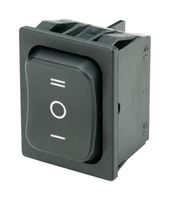 1839.1507 - Rocker Switch, Momentary, DPDT, Non Illuminated, Panel Mount, Black, 1830 Series - MARQUARDT