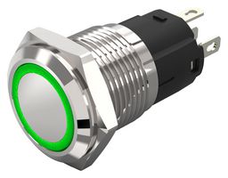 82-4151.2133 - Vandal Resistant Switch, 82 Series, 16 mm, SPDT, Maintained, Round Flat Flush, Natural - EAO