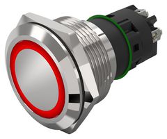 82-6552.1113 - Vandal Resistant Switch, 82 Series, 22 mm, SPDT, Momentary, Round Flat Flush, Natural - EAO