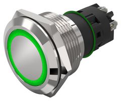 82-6552.1133 - Vandal Resistant Switch, 82 Series, 22 mm, SPDT, Momentary, Round Flat Flush, Natural - EAO