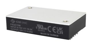PRQE75W-E12-S28-D - Isolated Through Hole DC/DC Converter, ITE & Railway, 75 W, 1 Output, 28 V, 2.67 A - CUI