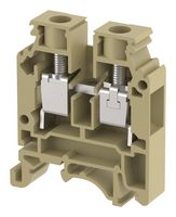 KUT10N / BEIGE - DIN Rail Mount Terminal Block, Feed Thru, 2 Ways, 16 AWG, 6 AWG, 10 mm², Screw, 63 A - ELKAY