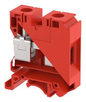 KUT35/ RED - DIN Rail Mount Terminal Block, Feed Thru, 2 Ways, 14 AWG, 1 AWG, 35 mm², Screw, 125 A - ELKAY