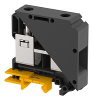 KUT50/  BLACK - DIN Rail Mount Terminal Block, Feed Thru, 2 Ways, 6 AWG, 00 AWG, 50 mm², Screw, 150 A - ELKAY