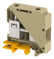 KUT50/ BEIGE - DIN Rail Mount Terminal Block, Feed Thru, 2 Ways, 6 AWG, 00 AWG, 50 mm², Screw, 150 A - ELKAY