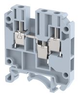 KUT4 1X2 - DIN Rail Mount Terminal Block, Grey, 3 Ways, 4 mm², Screw, 32 A - ELKAY