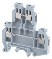KUDD 4N - DIN Rail Mount Terminal Block, Grey, 2 Ways, 20 AWG, 12 AWG, 4 mm², Screw, 28 A - ELKAY