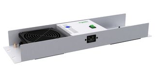 NSY1FAN230T - Fan with Thermostat, 19" Fan Plate, 152 m3/h Air Flow, 52mm x 486mm x 132mm, Actassi Series, Steel - SCHNEIDER ELECTRIC