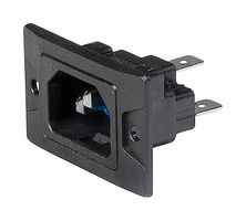 3-137-731 - IEC Power Connector, Black, IEC C14 Inlet, 10 A, 250 VAC, Quick Connect, Panel Mount, 6080 Series - SCHURTER