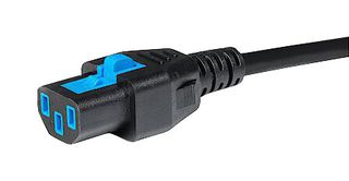 3-133-829 - Mains Power Cord, IP54, IEC 60320 C13 to Free End, 2 m, 10 A, 250 VAC, Black - SCHURTER