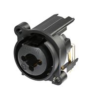 RCJ10FA-H-0 - XLR Connector, R/A, 3 Contacts, Receptacle, Panel PCB Mount, Gold Plated Contacts - REAN