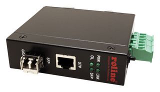 21.13.1144 - Converter, Gigabit Copper to Gigabit Fibre, Industrial, RJ-45, LWL 1000SX/LC, Terminal Block - ROLINE