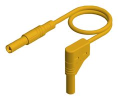 934082103 Test Lead, 4mm Banana Plug-R/A Plug, Yel Hirschmann Test And Measurement