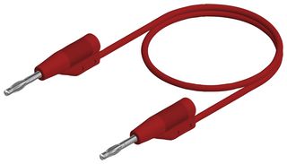 938115101 Test Lead, 2mm Banana Plug, Red, 250mm Hirschmann Test And Measurement