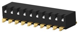 EDSP10SGRFNTR04 DIP SWITCH, 10POS, SPST, PIANO KEY, SMD ALCOSWITCH - TE CONNECTIVITY