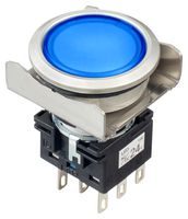 LBW6ML-M1RT64WS Pb SW, DPDT, 24Vac/DC, Solder, Blue Idec