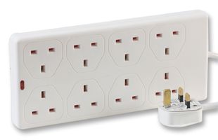 PEL01379 Power Strip, 8 Outlet, 13a, 250V, 2m Pro Elec