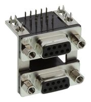 L17H2220131 Stacked D Sub Conn, 9P Rcpt-9P Rcpt, Th Amphenol ICC