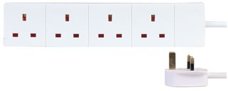 9988-2m Extension Lead, 4WAY, 2m Pro Elec