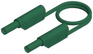 934195104 Test Lead, 4mm Banana Plug, Green, 1m Hirschmann Test And Measurement