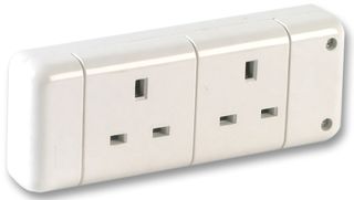 9148 Trailing Socket, 2WAY, White Pro Elec