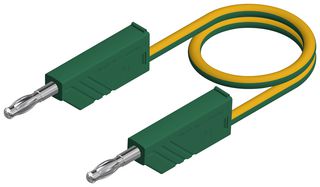 934061188 Test Lead, 4mm Banana Plug, Green/Yellow Hirschmann Test And Measurement