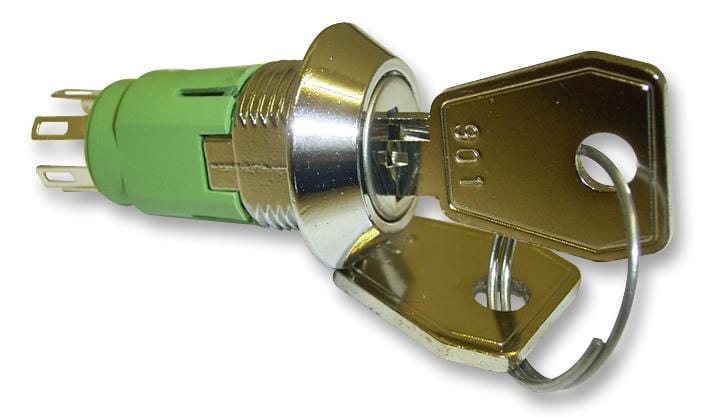 LORLIN Key Operated IRL-5-M-D-2 KEYSWITCH, DPDT, TAPER BEZEL, DIFF KEY LORLIN 1876052 IRL-5-M-D-2