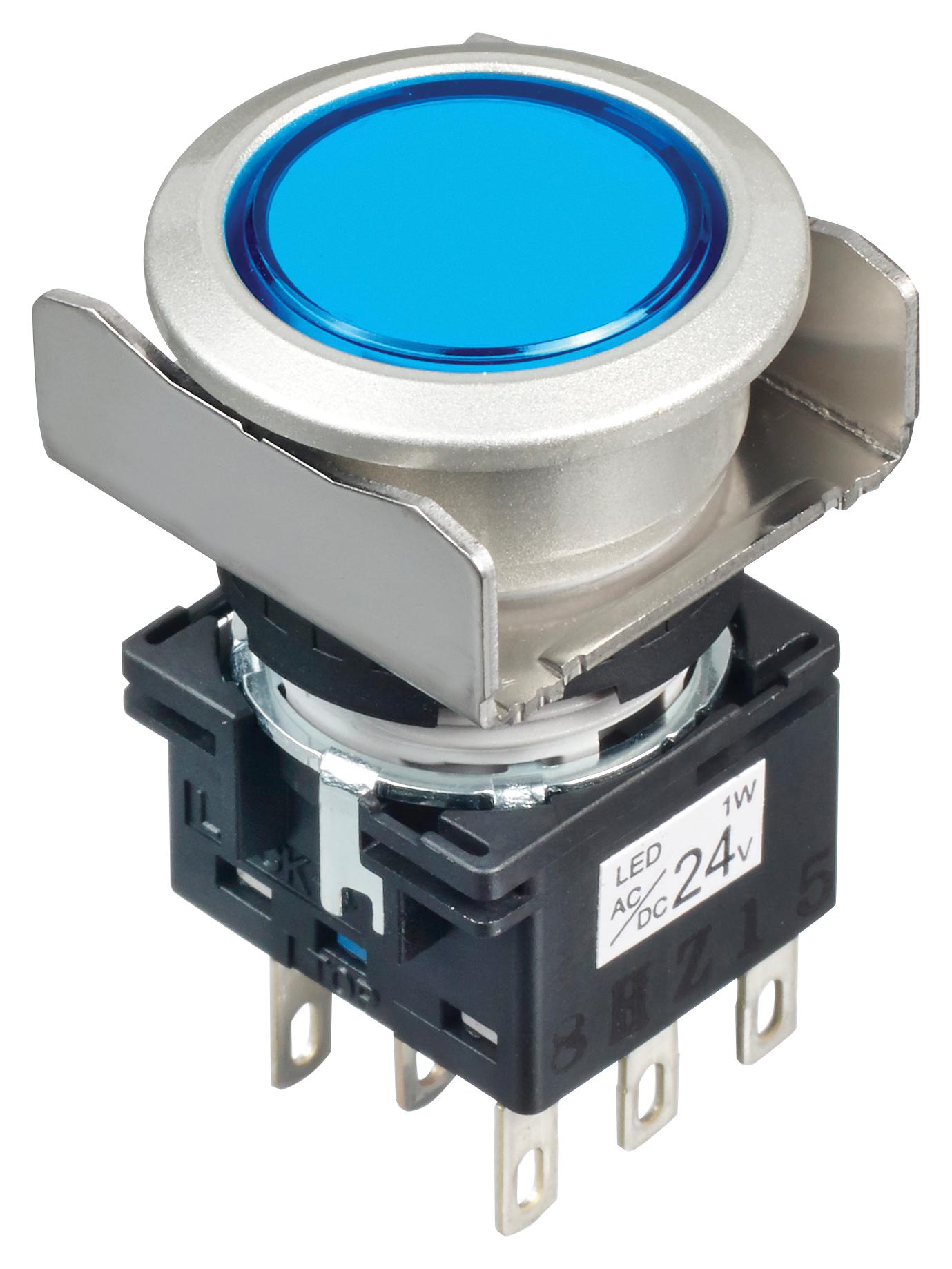 IDEC illuminated LB6ML-A1T64S PB SWITCH, ILLUM, DPDT, 24VAC/DC, BLUE IDEC 2833225 LB6ML-A1T64S