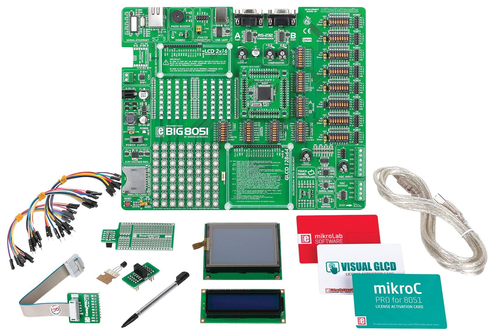 MIKROELEKTRONIKA MCU/MPU/DSC/DSP/FPGA Development Kits - Prima MIKROE-2019 DEV BOARD, BIG8051 MIKROELEKTRONIKA 2521733 MIKROE-2019