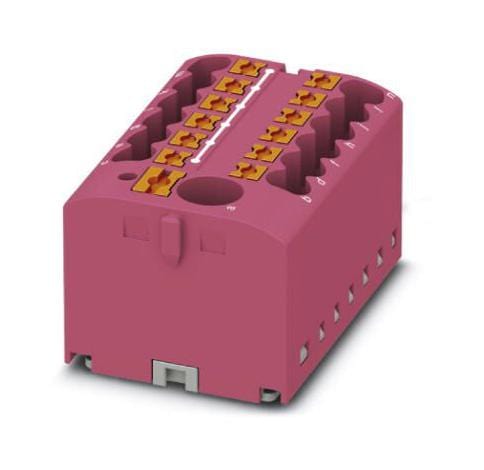 PHOENIX CONTACT Power Distribution Blocks PTFIX 6/12X2,5 PK TB, POWER DISTRIBUTION, 13P, 12AWG, PINK PHOENIX CONTACT 3242459 PTFIX 6/12X2,5 PK