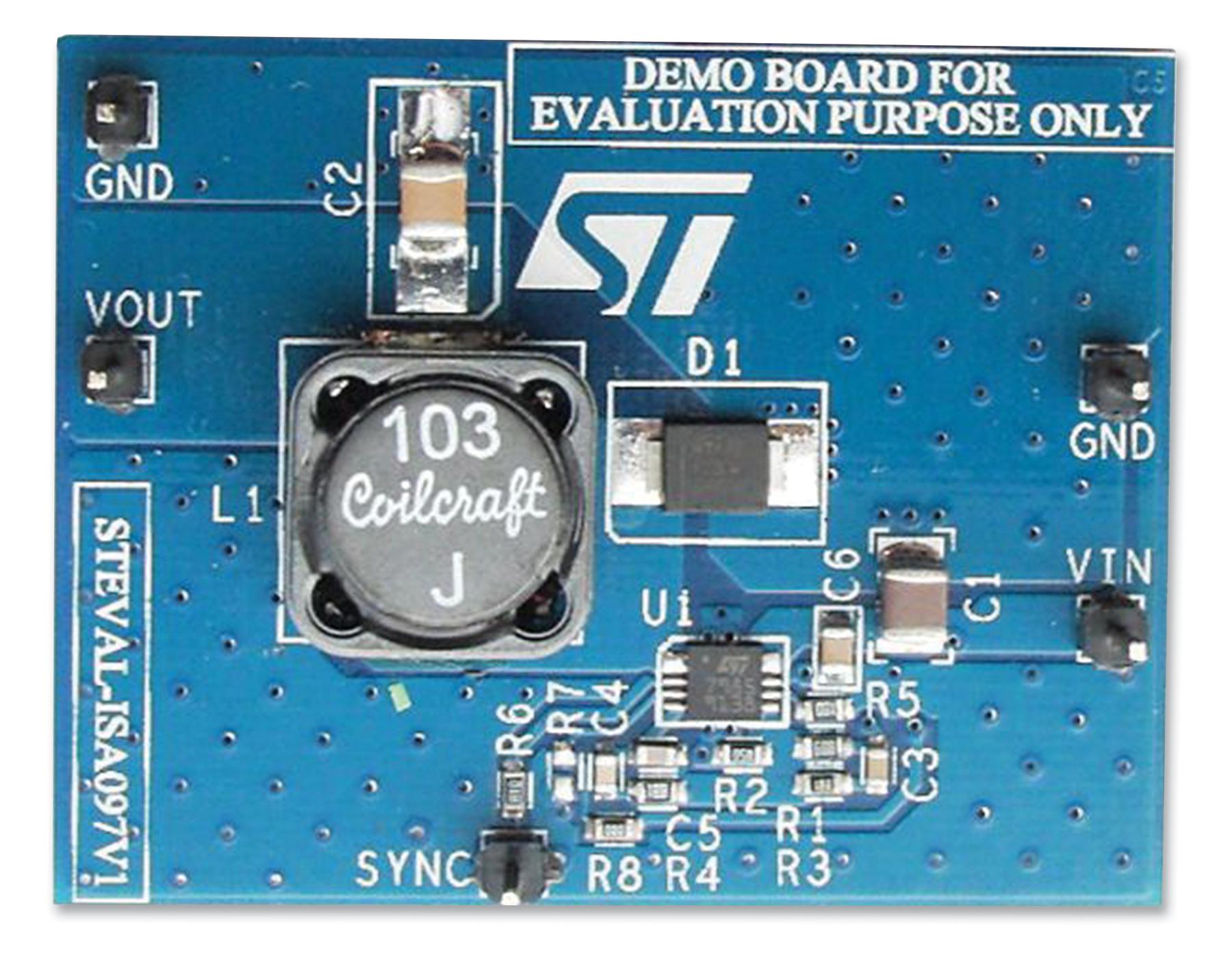 STMICROELECTRONICS Power Management - DC / DC STEVAL-ISA097V1 STEP DOWN SMPS, 2A, DEV BOARD STMICROELECTRONICS 2308950 STEVAL-ISA097V1