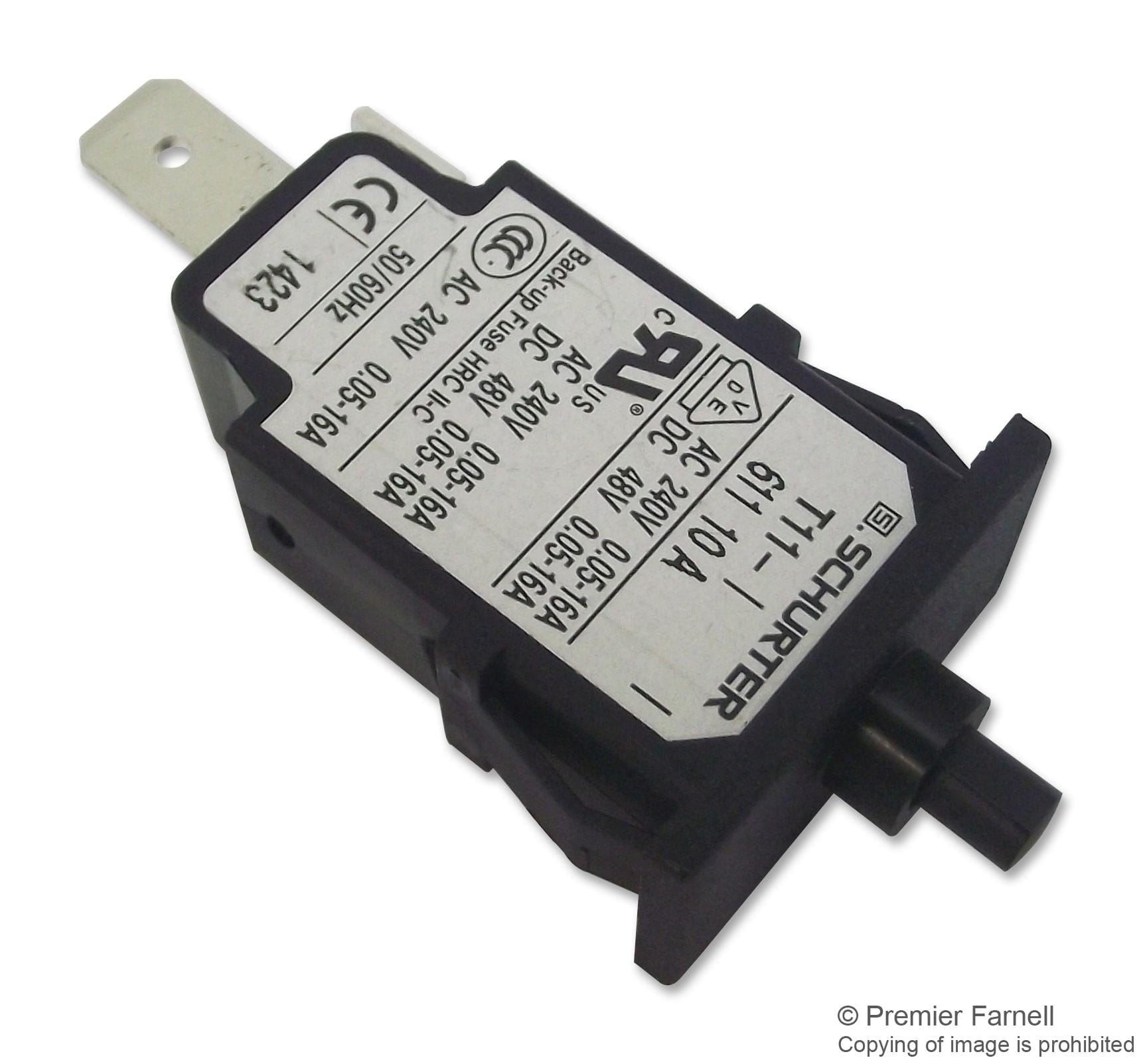 SCHURTER Thermal T11-611-16 CIRCUIT BREAKER, 16A, T11 SCHURTER 1214774 T11-611-16