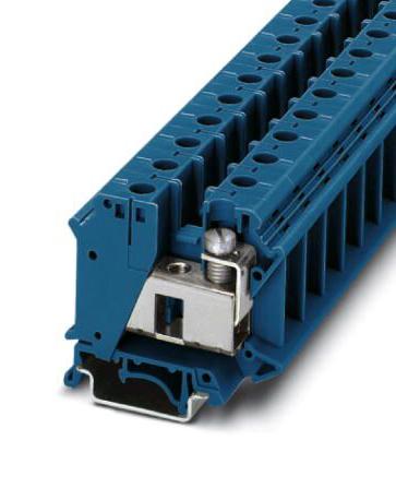 PHOENIX CONTACT DIN Rail Mount UIK 35 BU DINRAIL TERMINAL BLOCK, 2WAY, 2AWG, BLU PHOENIX CONTACT 3241146 UIK 35 BU
