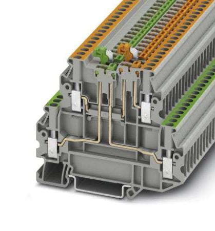 PHOENIX CONTACT DIN Rail Mount UTT 2,5-2MT-P/P DINRAIL TERMINAL BLOCK, 4WAY, 12AWG, GRY PHOENIX CONTACT 3241287 UTT 2,5-2MT-P/P