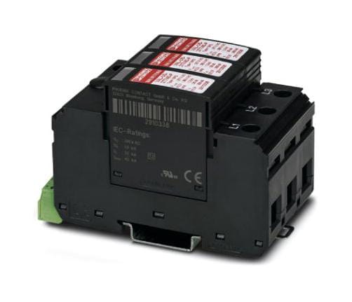 PHOENIX CONTACT Data Line / Mains Surge Protectors VAL-US-480D/30/3+0-FM SURGE PROTECTOR, 30KA, 580VAC PHOENIX CONTACT 3268385 VAL-US-480D/30/3+0-FM