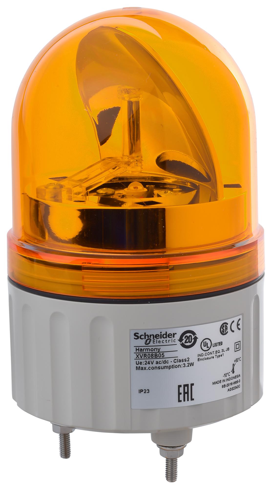 SCHNEIDER ELECTRIC Visual Signal Indicator Units XVR08B05 VISUAL INDICATOR UNIT, ROTATING, ORANGE SCHNEIDER ELECTRIC 3116105 XVR08B05