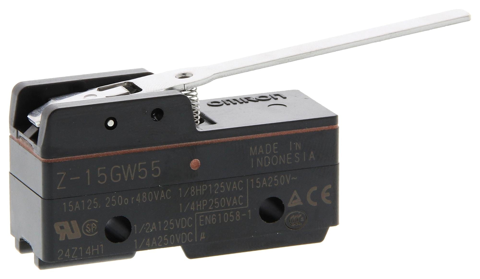 OMRON Microswitch Z-15GW55 MICROSWITCH, SPDT, 15A/250VAC/SOLDER LUG OMRON 3413313 Z-15GW55