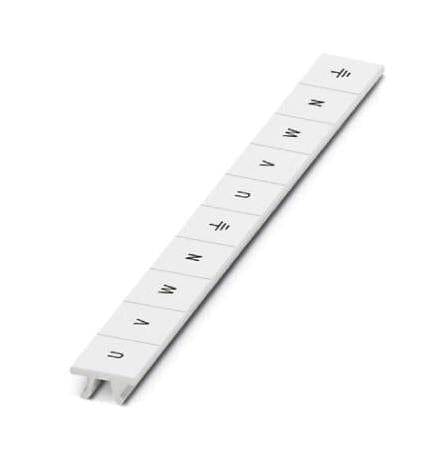 PHOENIX CONTACT Terminal Block Markers ZB10,LGS:U-N MARKER STRIP, U/V/W/N/GND, 10.2MM, WHT PHOENIX CONTACT 3242975 ZB10,LGS:U-N