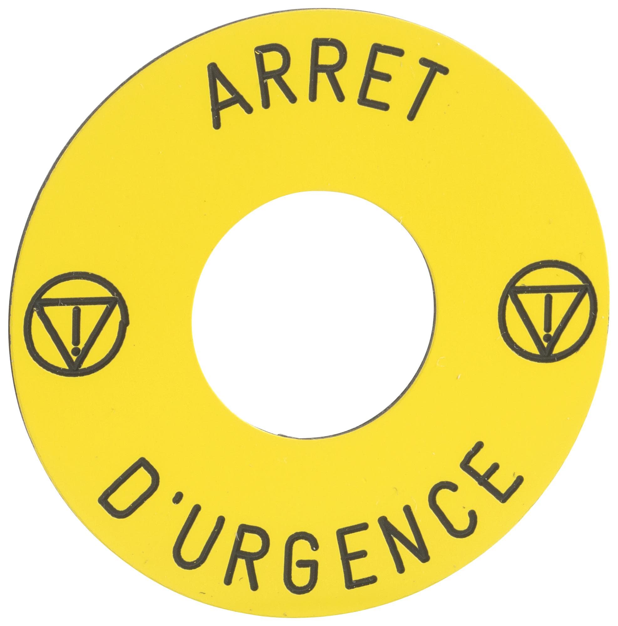 SCHNEIDER ELECTRIC Legends ZB6Y7130 MARKED LEGEND, EMERGENCY STOP PB SWITCH SCHNEIDER ELECTRIC 3215224 ZB6Y7130